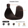 SUYYA Human Hair Ponytail Wrap Around Clip in Hair Piece Ponytail Extension Human Hair Straight Ponytail Hair Extensions with Magic Paste 70G 14 Inch #2 Darkest Brown