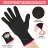 Dimeho Heat Resistant Gloves for Hair Styling, 2 Pair Professional Heat Blocking Glove Mitts Reusable Hair Dye Heat Proof Gloves for Hair Straightener Flat and Curling Iron Wand Gloves(Rose Red)