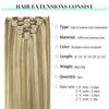 DOORES Clip in Human Hair Extensions Balayage Light Blonde Highlighted Golden Blonde 7pcs 120g Real Hair Extensions Clip in Natural Hair Extensions Straight Thick 20 Inch