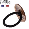 Camila Paris CP2965 French Hair Ponytail Holders Ties, Round, Handmade, Rose, Strong Hold Grip Elastic Band Hair Clips for Women, No Slip and Durable Styling Girls Hair Accessories, Made in France
