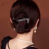 2pcs New Rhinestone One Word Hair Clips French Banana Clip Super Flash Twist Hairpin Non Slip Jaw Hair Claws Hair Accessories
