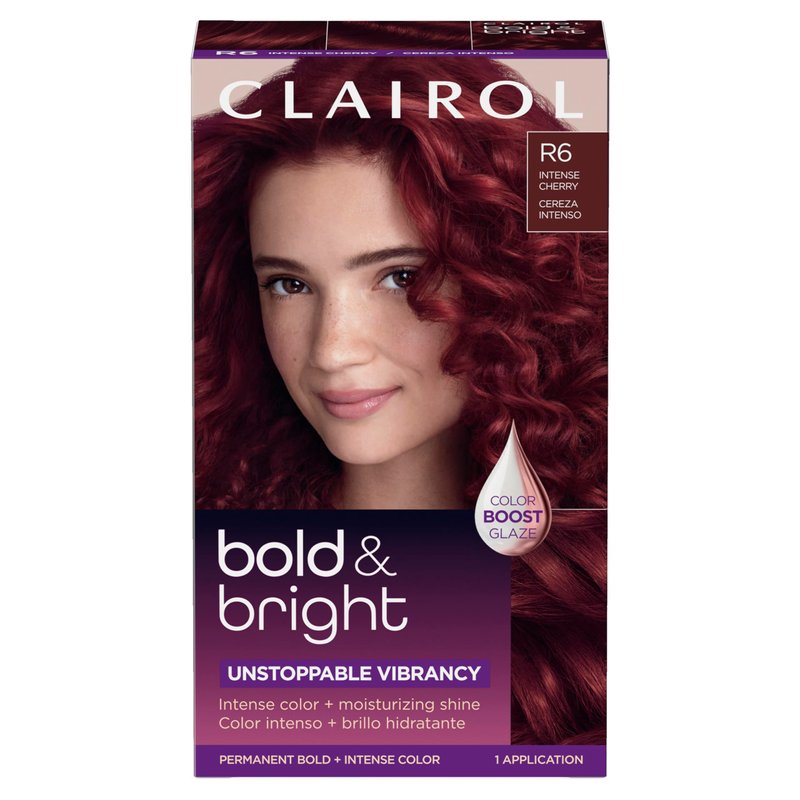 Clairol Bold & Bright Permanent Hair Dye, R6 Intense Cherry Hair Color ...