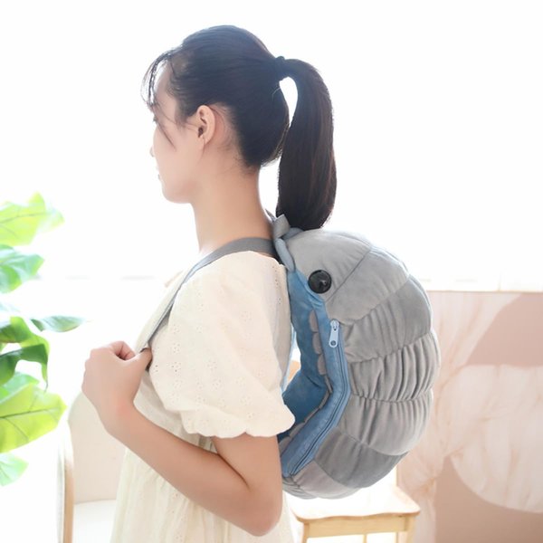 Simulation Insect Backpack Plush Toys Soft Stuffed Cartoon Doll Watermelon Worm Animal Toy Creative Gift for Children Kids Easter, Thanksgiving, Christmas, New Year's Gifts (grey,40cm/15.7 inch)