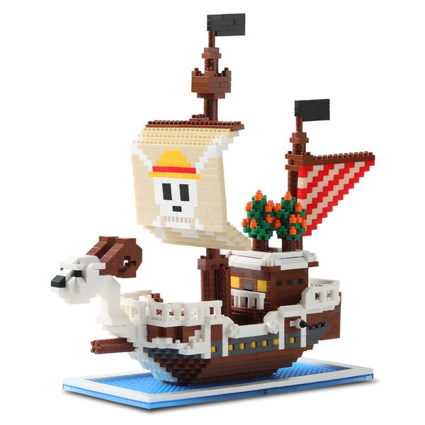 MACTANO Anime 1 Piece Luffy Going Marry Pirate Boat Building Set, Pirate Ship Micro Mini Block Model Kit Toy Not Compatible with LEGO-1520PCS