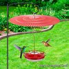 11.2" Metal Bird Feeder Rain Guard, Red Dome Cover Umbrella Shade for Hummingbird Oriole, Squirrel Baffles for Bird Feeders
