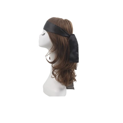 AllMatchWigs 2pcs Edge control soft satin headband 2.4inch width hair wrap bands 20 color choice (black)