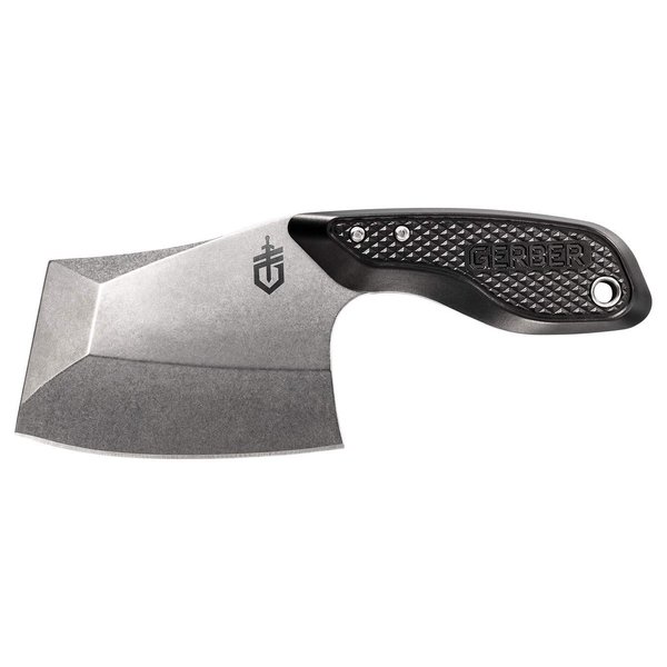 Gerber Gear TRI-Tip, Mini Cleaver Fixed Blade Knife with Sheath, Black Handle [30-001693]