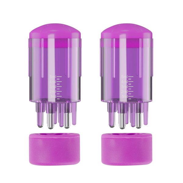 GTUDOR 2Pcs Scalp Applicator Comb, Hair Oil Applicator Brush, Oil Applicator Bottle for Hair Growth, Follicle Care Treat, Hair Loss Thinning (Purple)