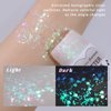 HOSAILY Clear White Body Glitter Stick, Face Glitter Gel Singer Concerts Festival Rave Accessories, Mermaid Sequin Hair Glitter Face Paint Makeup Chunky Sparkling Body Shimmer Glitter for Women, 01#