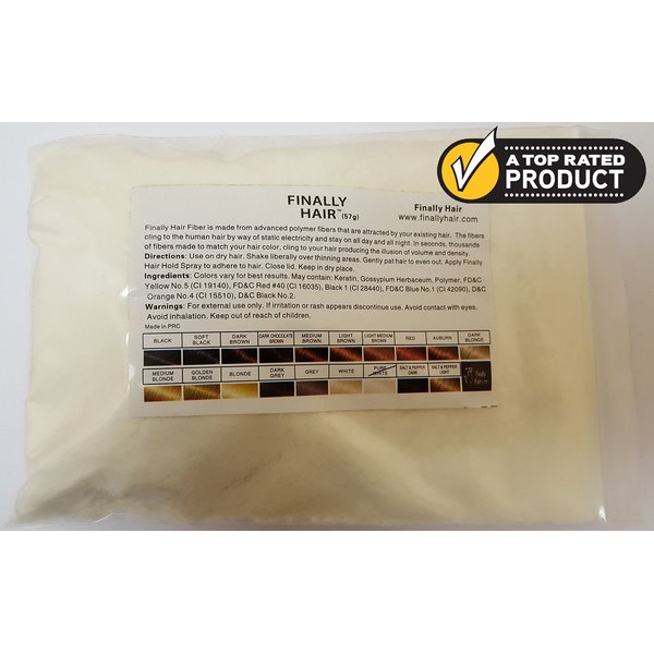 Hair Building Fibers - Pure White Refill 50 Gram Refill. Refill Your Existing Fiber Bottle. Hair Filler Fibers. Cover Grey Roots Concealer by Finally Hair (50g 50gr 50gram 50 G Gr Pure White)