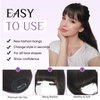 EBENK Clip in Bangs-100% human hair Brown Black French Bangs in hair pieces, Fake Bangs Hair Clip, Easy Hair Extensions for women, Clip on Bangs Curved Bangs for Daily Wear