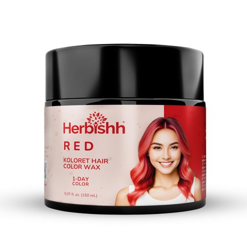 Herbishh Koloret Temporary Hair Color Wax, Instant Hair Color Wax Washable, Red Hair Dye, Vegan Hair Color, Hair Paint, Colorful Hair Dye, DIY Temporary Hair Color for Kids, Men & Women 5.07 fl
