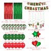Christmas Party Decoration Supplies Christmas Balloons Merry Christmas Banner Hanging Swirls Red and Green Metallic Fringe Curtains Christmas Decor