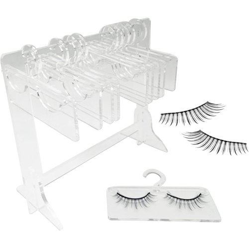 Eyelash Storage - Eyelash Holder Rack Mini Acrylic Eyelash Hanger Rack Lash Organizers and Storage, False Eyelash Display Stand Makeup Storage for Women Girls False Eyelashes 10 Hangers Makeup Holder
