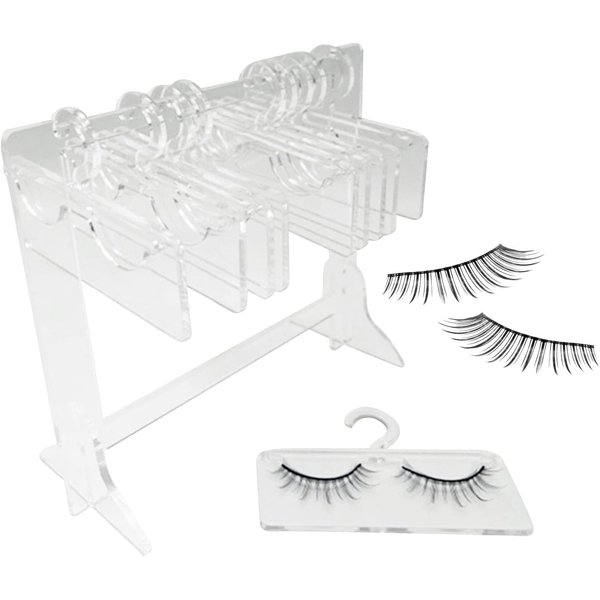 Eyelash Storage - Eyelash Holder Rack Mini Acrylic Eyelash Hanger Rack Lash Organizers and Storage, False Eyelash Display Stand Makeup Storage for Women Girls False Eyelashes 10 Hangers Makeup Holder
