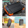 BLAVOR Solar Charger Power Bank, Real Rated 10,000mAh Portable Wireless Charger with USB C Input/Output for Cell Phones, External Battery Pack with Dual Flashlight for Camping (Orange)