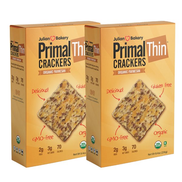 Julian Bakery® Organic Primal Thin® Crackers | Parmesan | USDA Organic | Gluten-Free | Grain-Free | GMO Free | Low Carb (2)