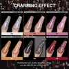 RARJSM Reflective Glitter Gel Nail Polish Set 6 Colors Sparkle Sliver Champagne Gold Pink Orange Black Red Rainbow Sequins Gel Nail Polish Soak Off UV Diamond Gel Polish DIY Salon Manicure at Home