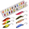 THKFISH Spoon Fishing Lures for Trout Spoons Hard Baits Single Hook Trout Lures Metal Fishing Lures for Char Perch 20Pcs