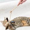 6pcs Cat Wand Attachment, Spining Propeller Cat Toys, Cat Propeller Toy with Bell, Replacement Artificial Feather, Indoor Cat Toy, Cat Interactive Toy(Brown)