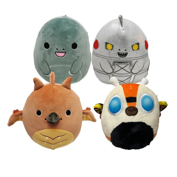 Squishmallows Kellytoy Godzilla Plush Toy (Set of 4 Godzilla), 4 Piece Assortment (SQK2817)