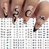 12 Sheets Moon Stars Nail Art Stickers Horrifying Eyes Nail Water Decals Transfer for Nails Sun Blue Crystal Designs Water Slider Nail Stickers Snake Nail Decoration Supplies for Women DIY Manicure