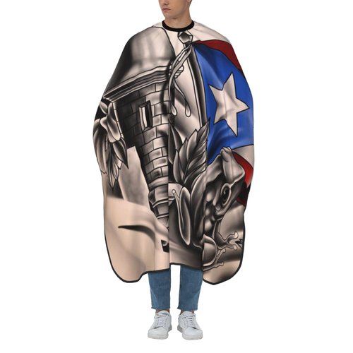 Puerto Rico Flag Barber Cape, Hair Stylist Salon Haircut Gown, Hair Cutting Apron with Adjustable Closure, Professional Salon Cutting Barber Skirt