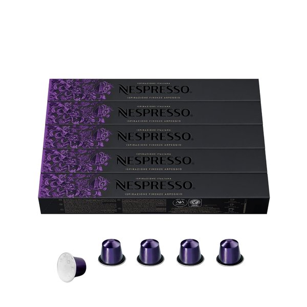 Nespresso Capsules OriginalLine, Arpeggio Intenso, Dark Roast Coffee, 50 Count Coffee Pods, Brews 1.35oz