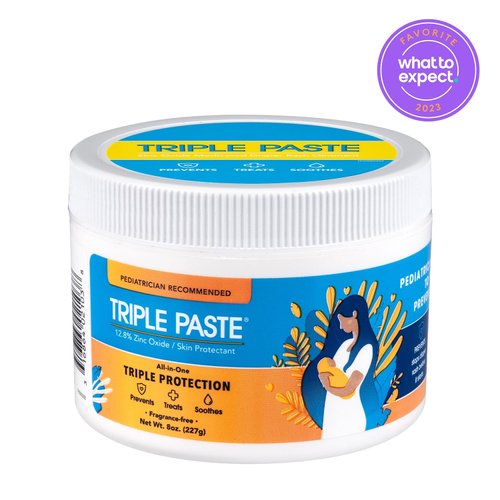 Triple Paste Diaper Rash Cream for Baby - 8 Oz Tub - Zinc Oxide Ointment Treats, Soothes and Prevents Diaper Rash - Pediatrician-Recommended Hypoallergenic Formula with Soothing Botanicals