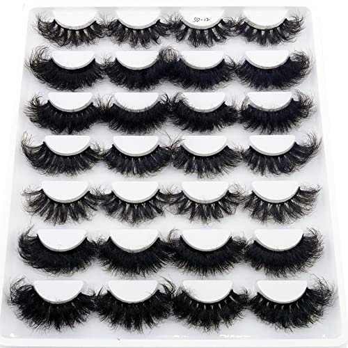 AMSDCN 14/16 Pairs Fluffy mix Lashes 10-25mm 3D Mink Lashes Long Thick Natural False Eyelashes Wholesale Lashes (SD12)