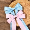 4PCS Silky Satin Hair Bows Hair Clip Pink Blue Hair Ribbon Clips for Women Ponytail Holder Hair Accessories Alligator Clips Bow for Women Girls Toddlers Teens Kids