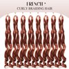 WIGER French Curly Braiding Hair 8 Packs 24 Inches Ginger Spanish Curly Crochet Braids for Black Women 350 Pre-Seperated Loose Wave Hair Extensions Synthetic Spiral Curly Crochet Hair