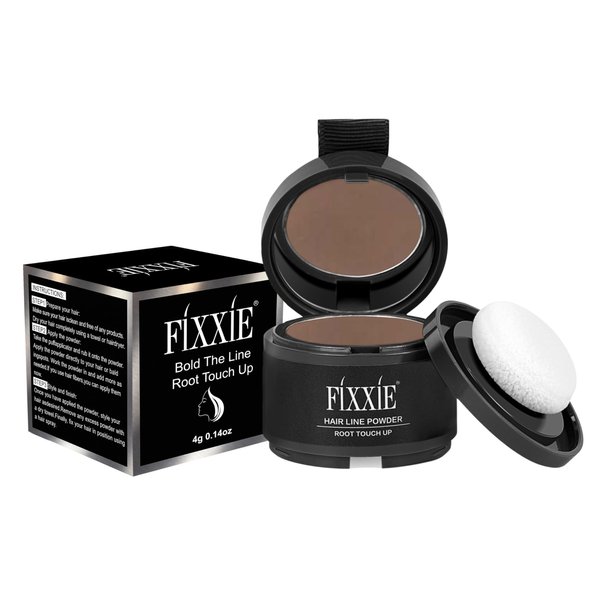 Hairline Powder, Root Touch Up Medium Brown Powder, Instant Hair Loss Concealer Hair Powder for Thinning Hair, Windproof & Sweatproof Hair Root Cover Up Powder with Mirror and Puff
