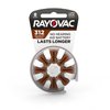 Rayovac 312 Zinc Air Hearing Aid Batteries - 180mAh - 8 Piece Blister Pack, RAYOVAC-312-8