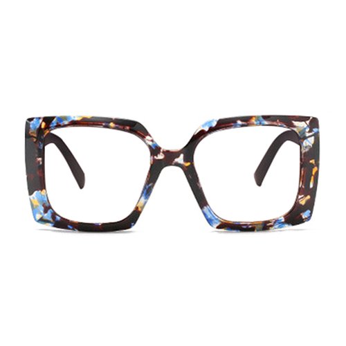 bullabulling Retro Square Blue Light Blocking Reading Glasses For Women Men Oversized Anti Anti Glare UV Eyewear… (floral/black, 2.0)