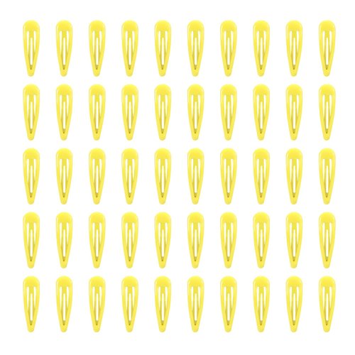 50 Pack Enamel Solid Yellow Snap Hair Clips for Women, 2 lnch No-Slip Barrettes for girls,Toddlers,Metal Hair Accessories (50pcs Yellow)