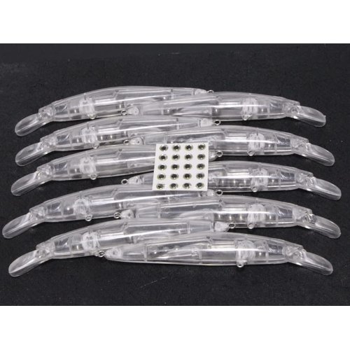 wLure 10 Blank Unpainted Minnow Crankbait Topwater Lipless Jerkbait Fishing Lures V3 (UPM673P10)