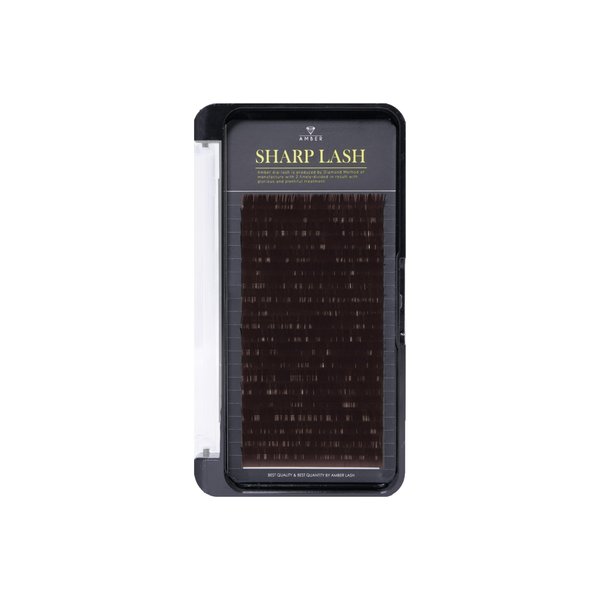 Amber Lash Brown Sharp Lash, Colored Flat Lashes for Professional Eyelash extension with Various Curls, Thickness and Length (J Curl, 0.15mm MIX)