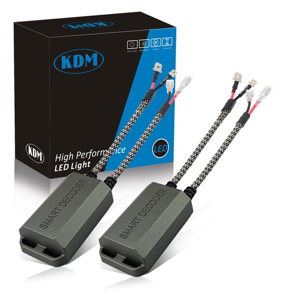 KDM H1/H3 LED Light Decoder Canbus,Anti Flickering Error Free Load Resistor, LED Warning Canceller Resistor Adapter,2Pack
