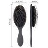 Boar Bristle Detangling Hair Brush for Curly Fine Straight Natural Tangled Hair, Anti-frizz Styling Hairbrush for Women and Men, Boar Nylon Bristle Paddle Brush
