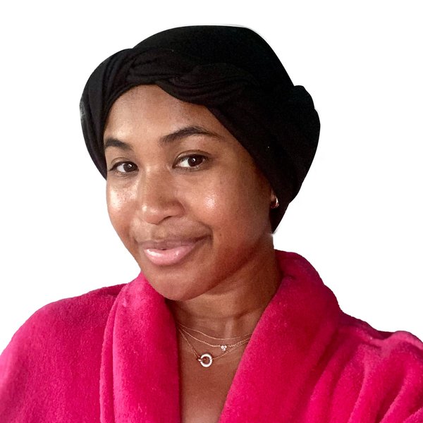 The-Mix-Up Hair Towel Wrap with Headband for Women & Girls, Black