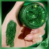 Teenitor Green Body Glitter Gel, Face Glitter Makeup, Green Glitter, Body Glitter, Hair Glitter Gel, Hair Glitter for Kids, Festival Rave Accessories, 80g/2.8oz Holographic Glitter for Face Body Hair