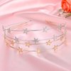 WLLHYF 2 Pieces Star Headbands for Women Girls Star Rhinestone Hair Hoop Pearl Headwear Wedding Headpiece for Bride Hair Bands Accessories (double layer gold/double layer silver)