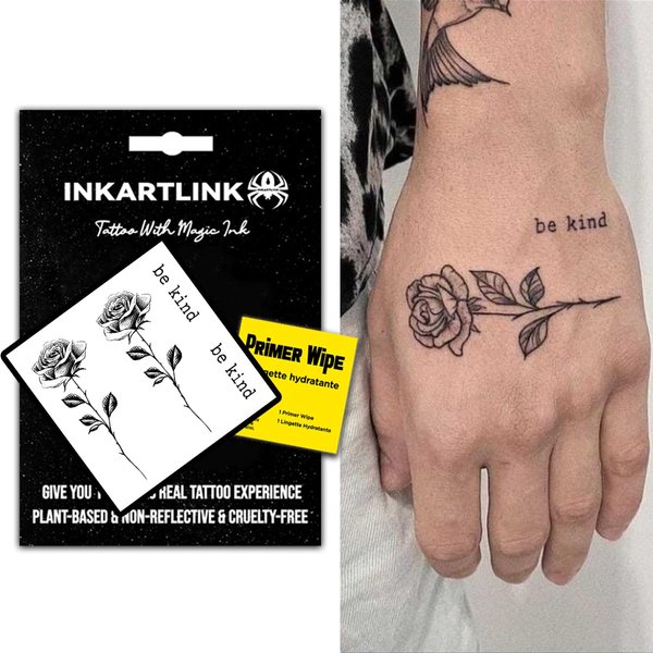 INKARTLINK Temporary tattoo, magical tattoo lasts 7-15 days, waterproof and non-reflective, exquisite packaging, unique design(be kind)