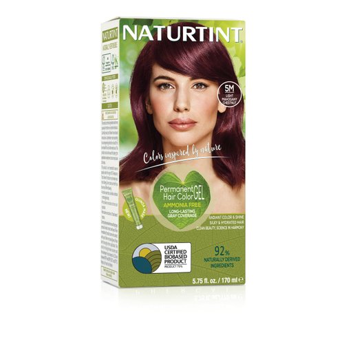 Naturtint Permanent Hair Color, 5M Light Mahogany Chestnut, Plant Enriched, Ammonia Free, Long Lasting Gray Coverage and Radiante Color, Nourishment and Protection