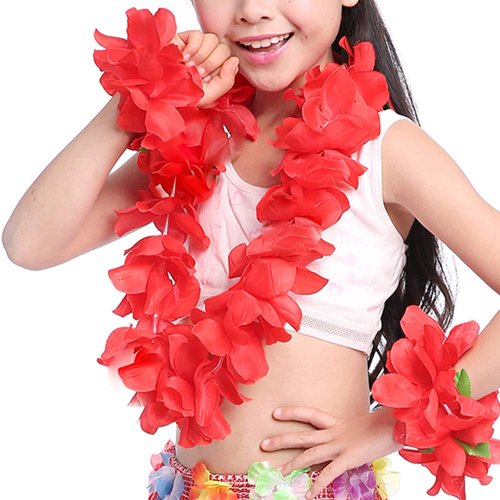 6 Pcs Hawaiian Leis Plumeria Hair Clips Luau Tropical Flower Leis Barrettes Headpiece Women Floral Necklace Wreath Hair Pins Hairpins Hairclips Summer Beach Wedding Birthday Party Decoration Supplies
