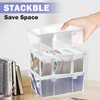 2PCS Toploader Storage Box,Trading Card Storage Box with Dividers Plastic Baseball Card Storage Box for 500+ Sports Cards 100+ Top Loaders BCW MTG Magic TCG Yugioh Card Case Holder Organizer