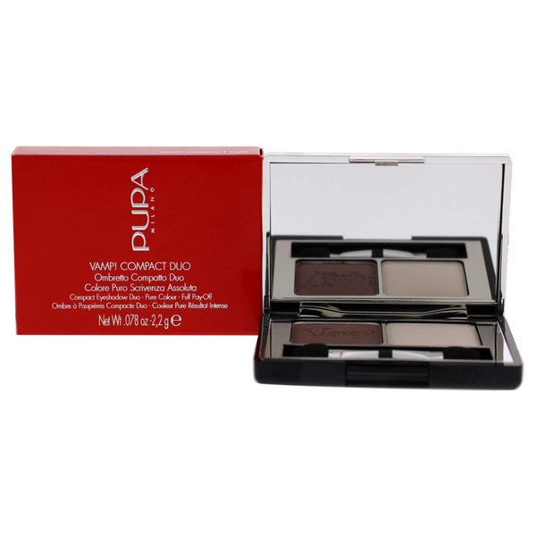 Pupa Milano Vamp! Eyeshadow Compact Duo 006 Brown Vanilla - Light, Smooth, Blendable, Cream Compact Shadow - Stunning, Colorful, Pigmented Shade - Paraben-Free Formula - 0.078 oz