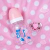 JIZHI Baby Doll Bottle and Magnetic Pacifier Set, Baby Doll Accessories for Reborn Baby Dolls, Pretend Play Feeding Toy Kids Gift (Pink)