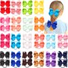 40Pcs 4.5 Inches Boutique Pops Hair Bows Elastic Hair Ties Grosgrain Ribbon Big Cheer Bow Ponytail Holder Rubber Hair Bands for Girls Toddlers Kids Teens In Pairs